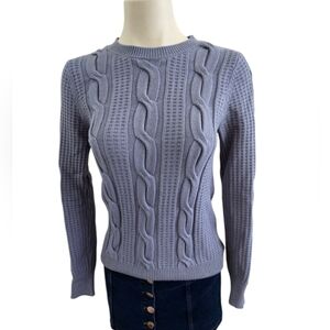 Philosophy Blue Cable Knit Sweater